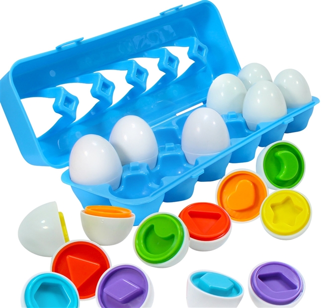 Matching and Shapes Egg Carton designed to help preschoolers learn to ...